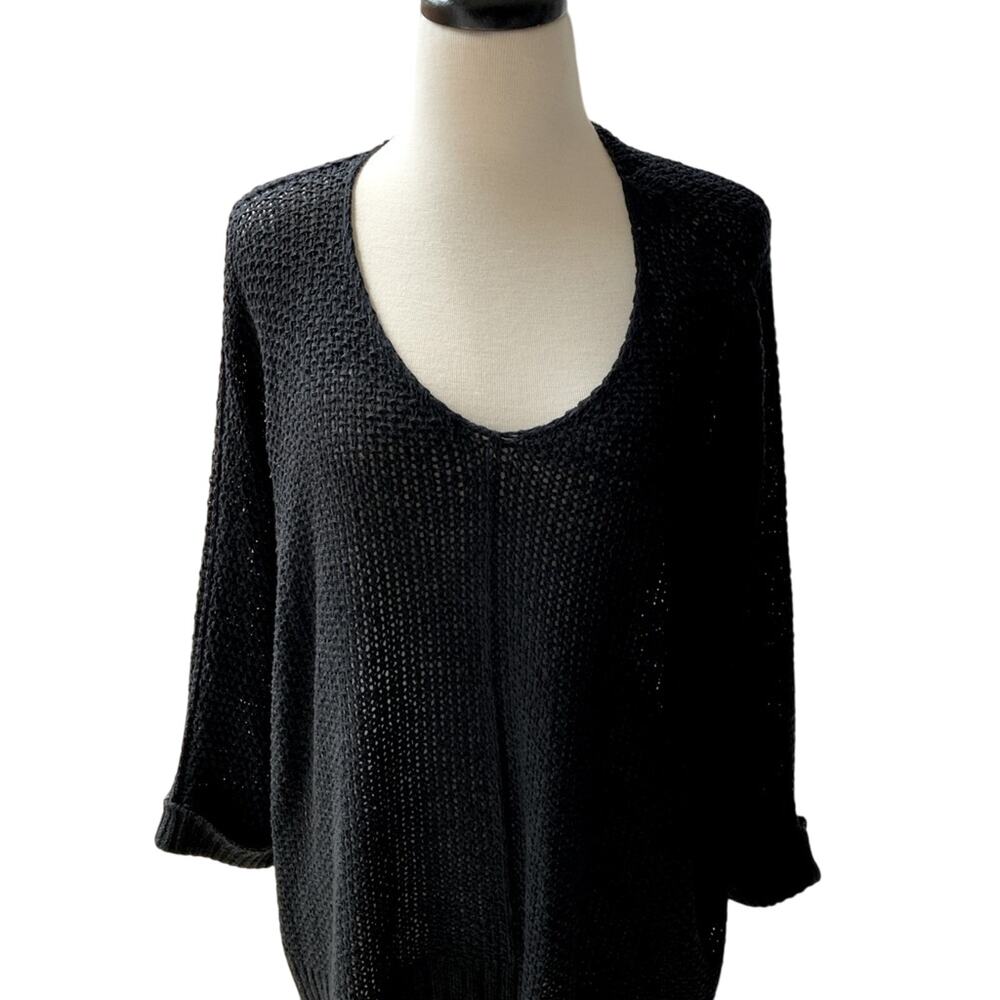 Wishlist Women's Black Open Knit Sweater Size S/M